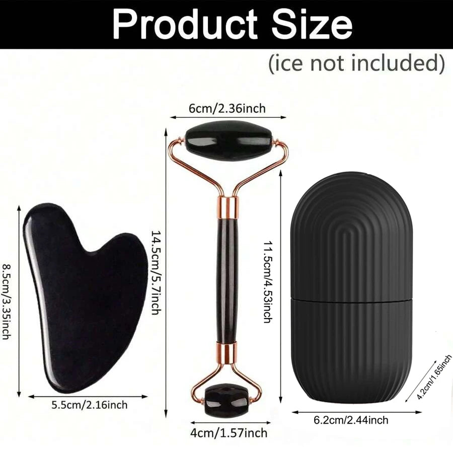 Ice Face Roller Facial Ice Roller Set, Facial Roller Gua Sha Face Tool Set,Massage Tool Roller Lifting Contouring Tool Mold Cube