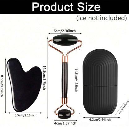 Ice Face Roller Facial Ice Roller Set, Facial Roller Gua Sha Face Tool Set,Massage Tool Roller Lifting Contouring Tool Mold Cube