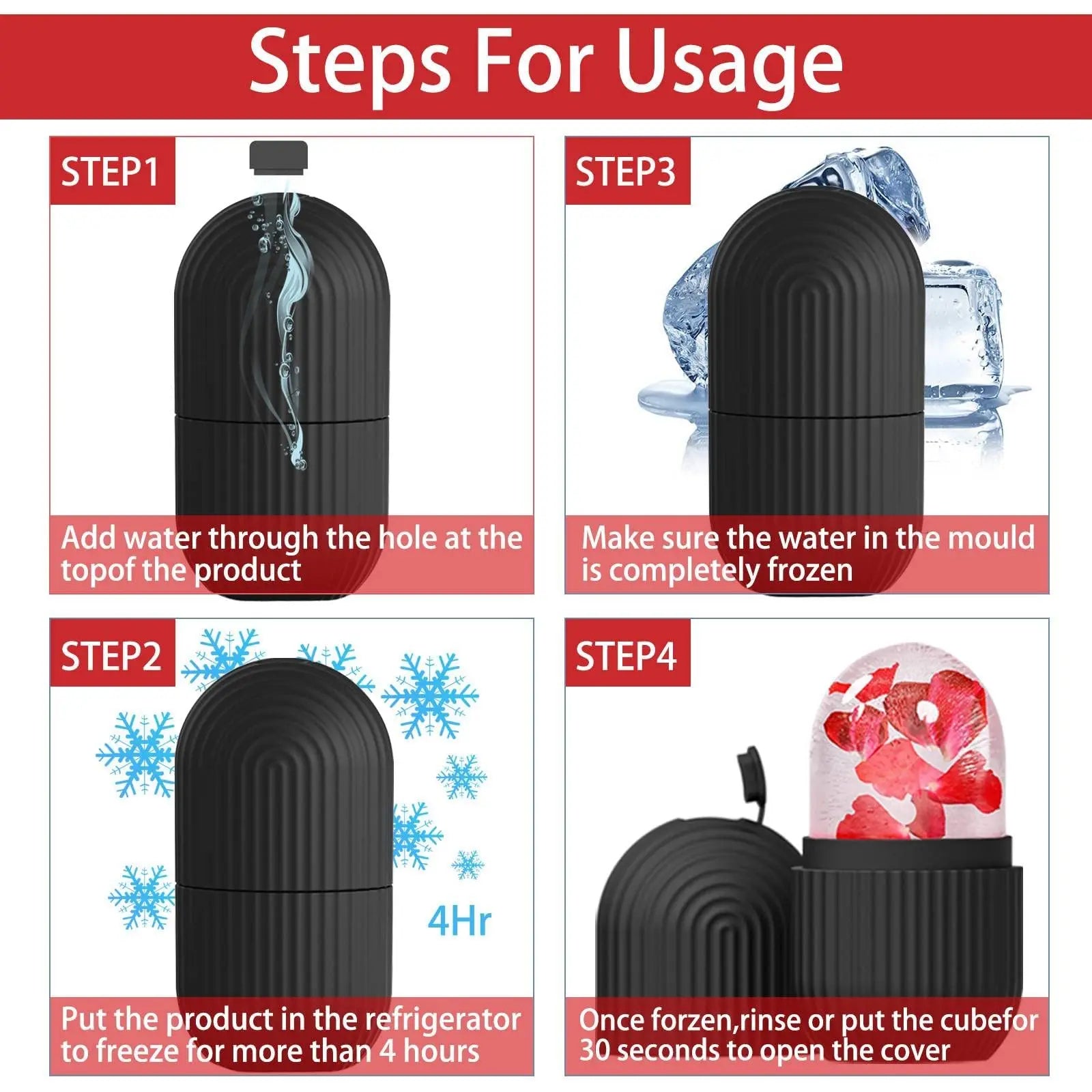 Ice Face Roller Facial Ice Roller Set, Facial Roller Gua Sha Face Tool Set,Massage Tool Roller Lifting Contouring Tool Mold Cube