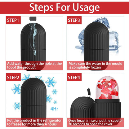 Ice Face Roller Facial Ice Roller Set, Facial Roller Gua Sha Face Tool Set,Massage Tool Roller Lifting Contouring Tool Mold Cube