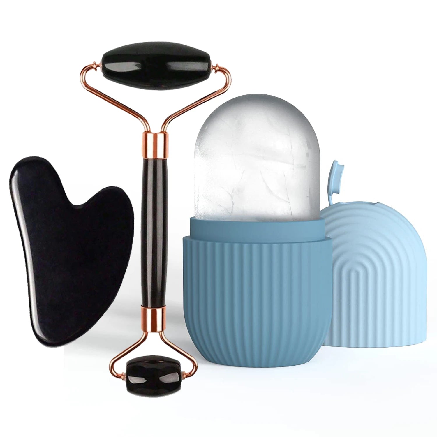 Ice Face Roller Facial Ice Roller Set, Facial Roller Gua Sha Face Tool Set,Massage Tool Roller Lifting Contouring Tool Mold Cube